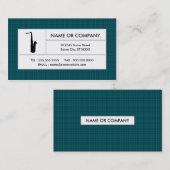 kariertes Saxophon Visitenkarte (Vorne/Hinten)