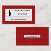 kariertes Saxophon Visitenkarte (Vorne/Hinten)