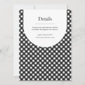 Kariertes Schachbrett für Schwarz und Weiß Gingham Einladung (Rückseite)