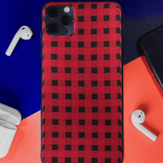 kariertes Schachbrett in Rot und Schwarz Case-Mate iPhone Hülle