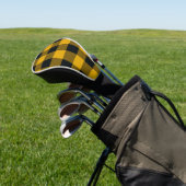 Kariertes Schachbrett-Muster in Gelb und Schwarz B Golf Headcover (In SItu)