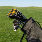 Kariertes Schachbrett-Muster in Gelb und Schwarz B Golf Headcover (In SItu)
