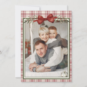 Kariertes Schleifen-Foto Weihnachten 