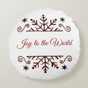 Kariertes Schneeglöckchen  Rundes Kissen