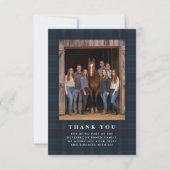 Kariertes Schottenmuster Reitstall Ranch Unternehm Dankeskarte (Vorderseite)