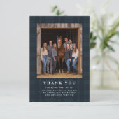 Kariertes Schottenmuster Reitstall Ranch Unternehm Dankeskarte (Stehend Vorderseite)