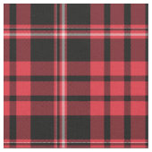Kariertes schottisches Muster in Rot und Schwarz Stoff (Nahaufnahme)