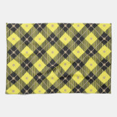 Kariertes Schwarz-Gelb-Muster Geschirrtuch (Horizontal)
