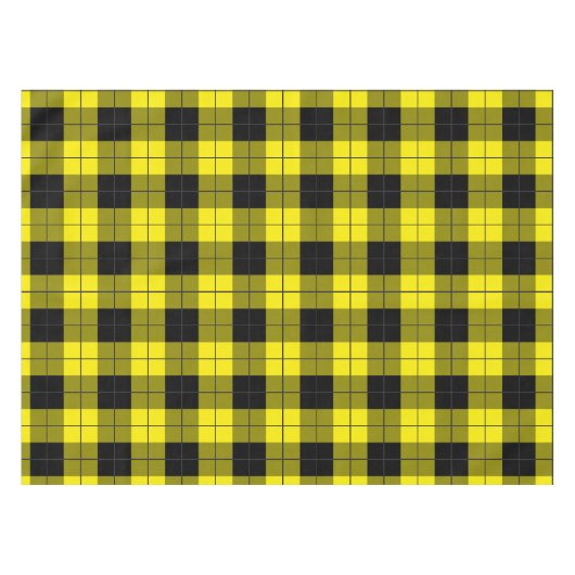 Kariertes Schwarz-Gelb-Tablett Tischdecke (Vorderseite (Horizontal))
