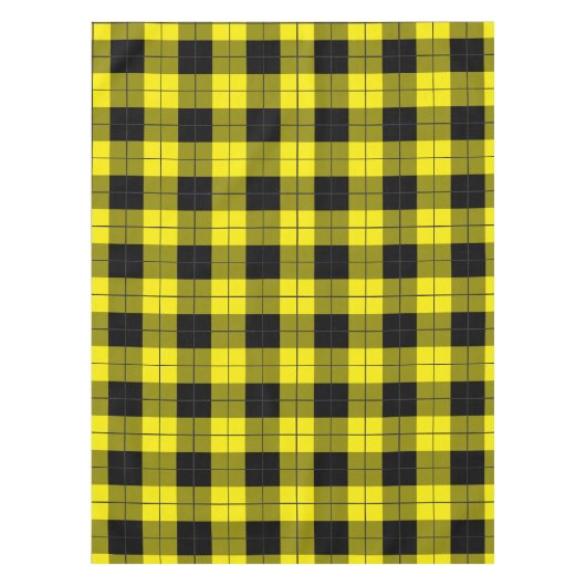 Kariertes Schwarz-Gelb-Tablett Tischdecke (Vorderseite)