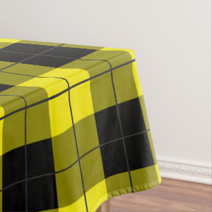 Kariertes Schwarz-Gelb-Tablett Tischdecke