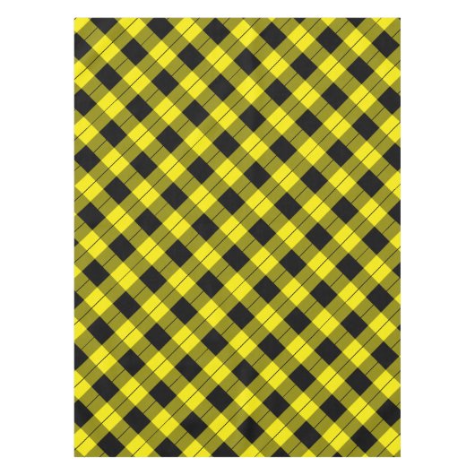 Kariertes, schwarz-gelbes Tablett Tischdecke (Vorderseite)