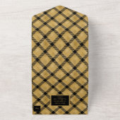 Kariertes Schwarz-Gold-Elegant All In One Einladung (Außenbereich)