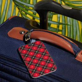 Kariertes Schwarz-Gold-Lumberjack-Muster Gepäckanhänger