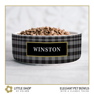 Kariertes Schwarz-Grau-Glen Napf