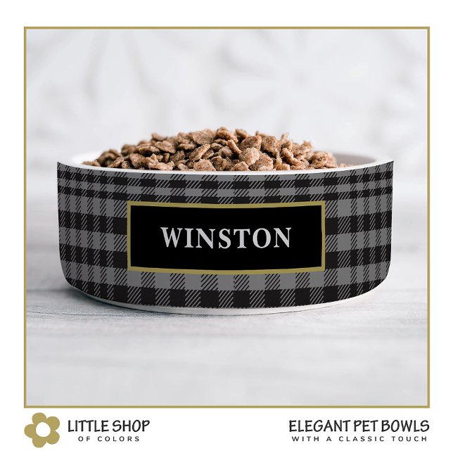 Kariertes Schwarz-Grau-Glen Napf (Von Creator hochgeladen)