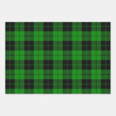 Kariertes Schwarz-Grün-Buffalo Geschenkpapier Set (Vorderseite 2)