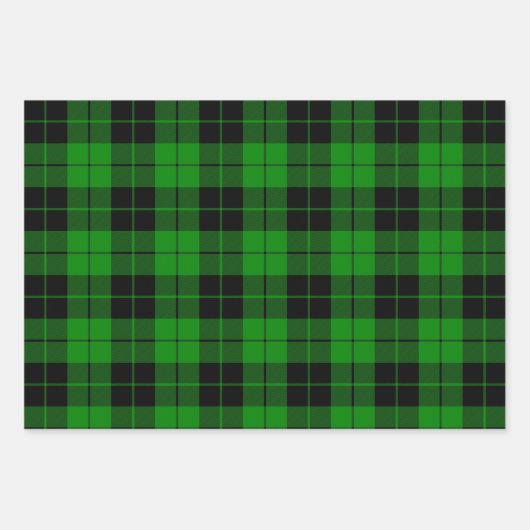 Kariertes Schwarz-Grün-Buffalo Geschenkpapier Set (Vorderseite 2)