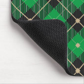 Kariertes Schwarz-Grün-Muster Mousepad (Ecke)