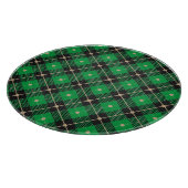 Kariertes Schwarz-Grün-Muster Schneidebrett (Ecke)