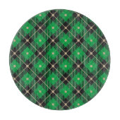 Kariertes Schwarz-Grün-Muster Schneidebrett (Vorderseite)