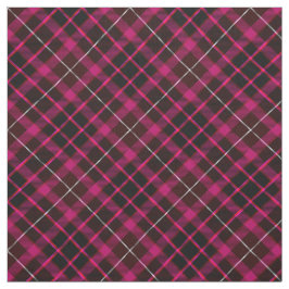 Kariertes, schwarz-rosa Muster Vintag Tartan Stoff