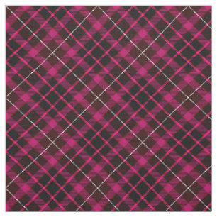 Kariertes, schwarz-rosa Muster Vintag Tartan Stoff
