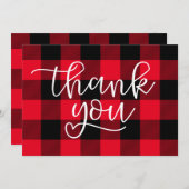 Kariertes Schwarz-Rot-Buffalo Dankeskarte (Vorne/Hinten)