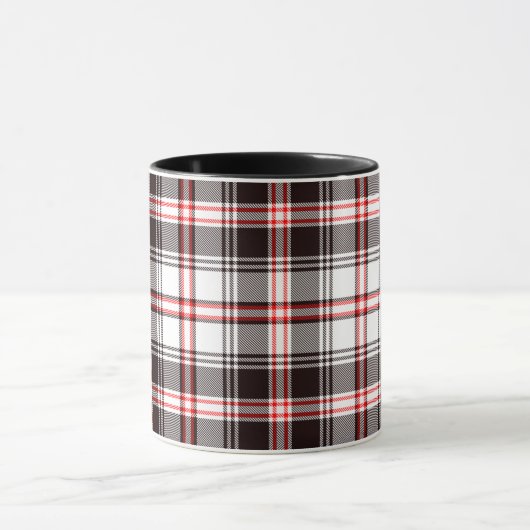 Kariertes Schwarz-Rot-Muster Tasse (Zentrum)