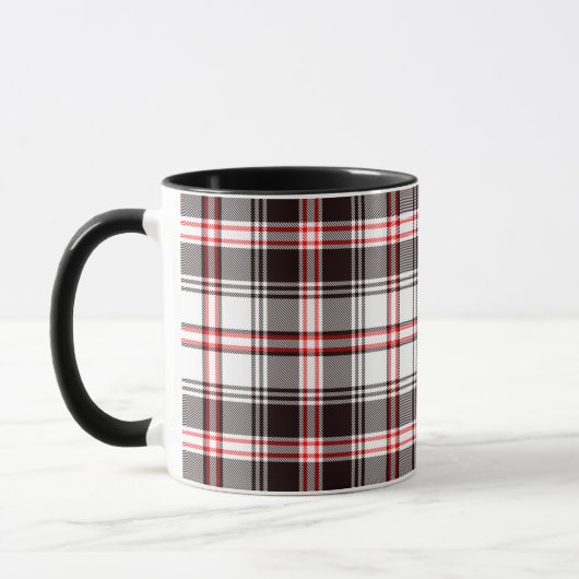 Kariertes Schwarz-Rot-Muster Tasse (Links)
