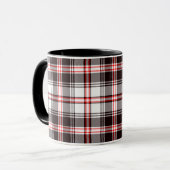 Kariertes Schwarz-Rot-Muster Tasse (Vorderseite Links)