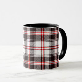Kariertes Schwarz-Rot-Muster Tasse