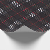 Kariertes Schwarz/Rot/Weiß-Muster Geschenkpapier (Ecke)
