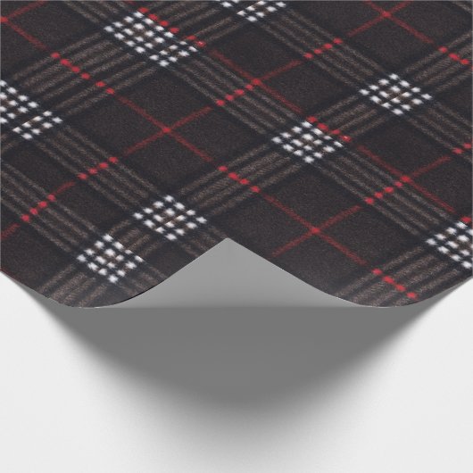 Kariertes Schwarz/Rot/Weiß-Muster Geschenkpapier (Ecke)