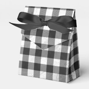 Kariertes Schwarz und Weiß Geschenkschachtel
