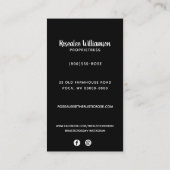 Kariertes Schwarz-Weiß-Buffalo-Bauernhaus Visitenkarte (Rückseite)