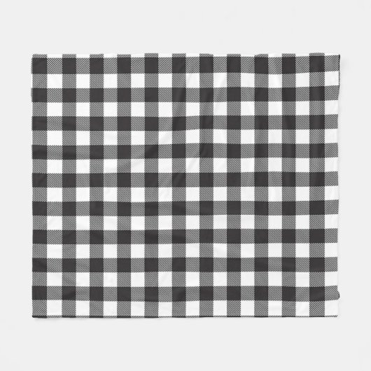 Kariertes Schwarz-Weiß-Buffalo Fleecedecke (Vorderseite (Horizontal))