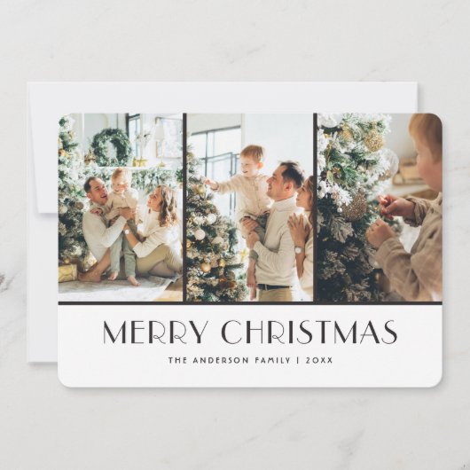 Kariertes Schwarz-Weiß-Buffalo-Foto Weihnachten (Vorderseite)