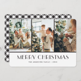 Kariertes Schwarz-Weiß-Buffalo-Foto Weihnachten