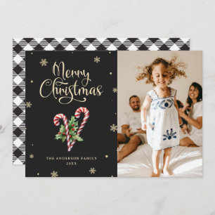 Kariertes Schwarz-Weiß-Buffalo-Foto Weihnachten