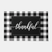 Kariertes Schwarz-Weiß-Buffalo Fußmatte (Vorderseite)