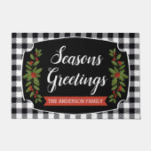 Kariertes Schwarz-Weiß-Buffalo Fußmatte (Vorderseite)