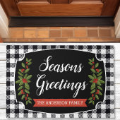 Kariertes Schwarz-Weiß-Buffalo Fußmatte