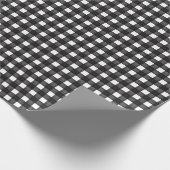 Kariertes Schwarz-Weiß-Buffalo Geschenkpapier (Ecke)