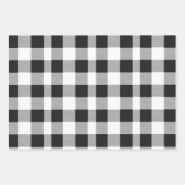 Kariertes Schwarz-Weiß-Buffalo Geschenkpapier Set (Vorderseite)