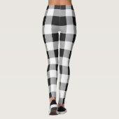 Kariertes Schwarz-Weiß-Buffalo Leggings (Rückseite)