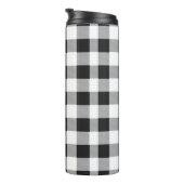 Kariertes Schwarz-Weiß-Buffalo Thermosbecher (Nach rechts gedreht)