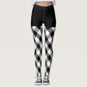 Kariertes Schwarz-Weiß-Dekor Leggings (Vorderseite)