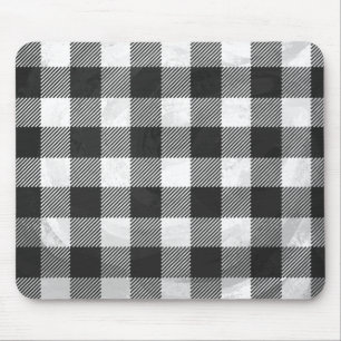 Kariertes Schwarz-Weiß-Karo Mousepad