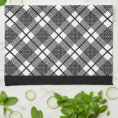 Kariertes Schwarz-Weiß-Muster Geschirrtuch (Gefaltet)